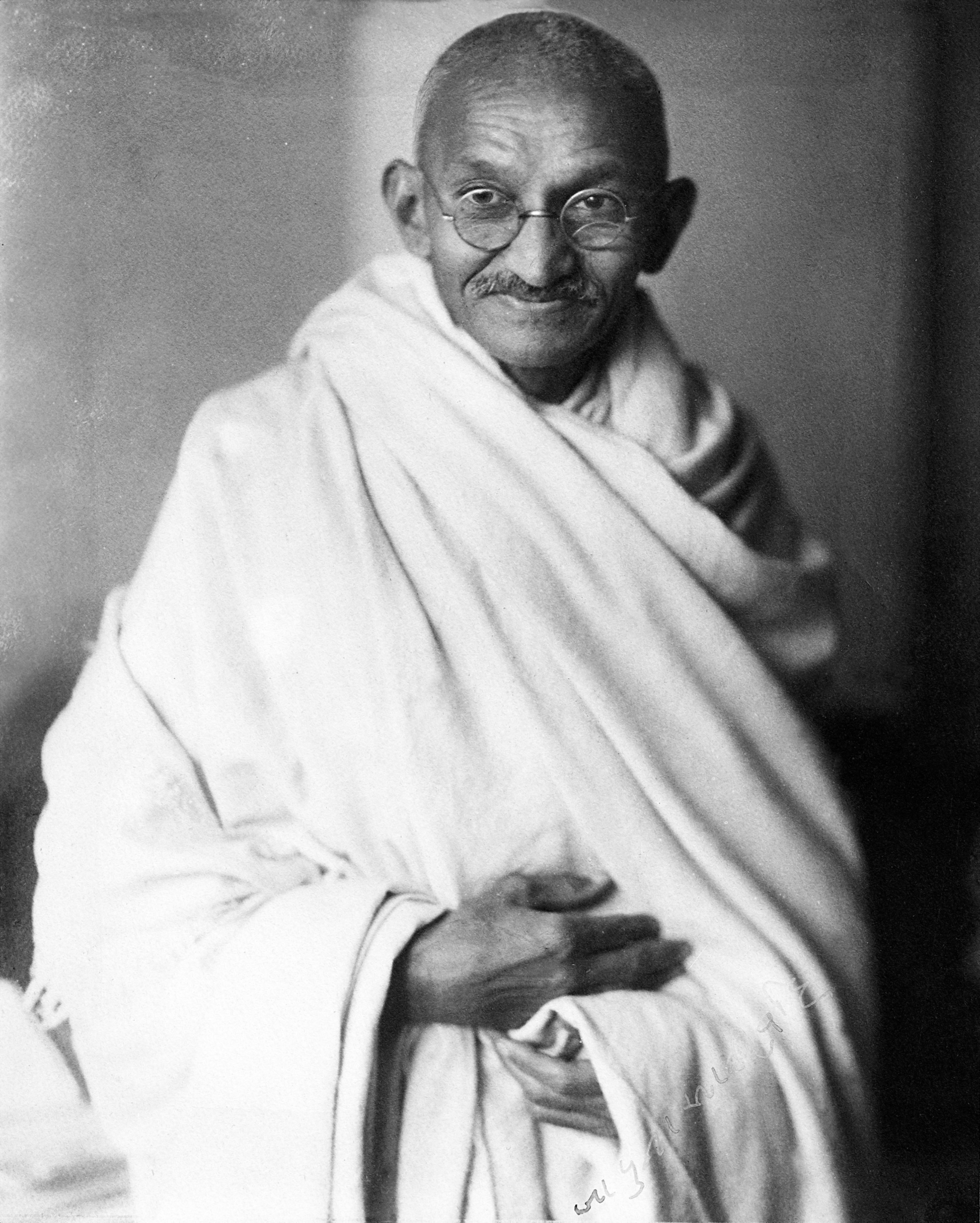 Mahatma Gandhi in a London studio portrait in 1931