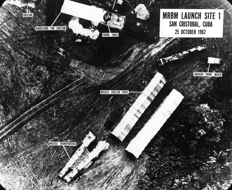 Medium-range ballistic missile launch site at San Cristobal, Cuba on 25 October 1962