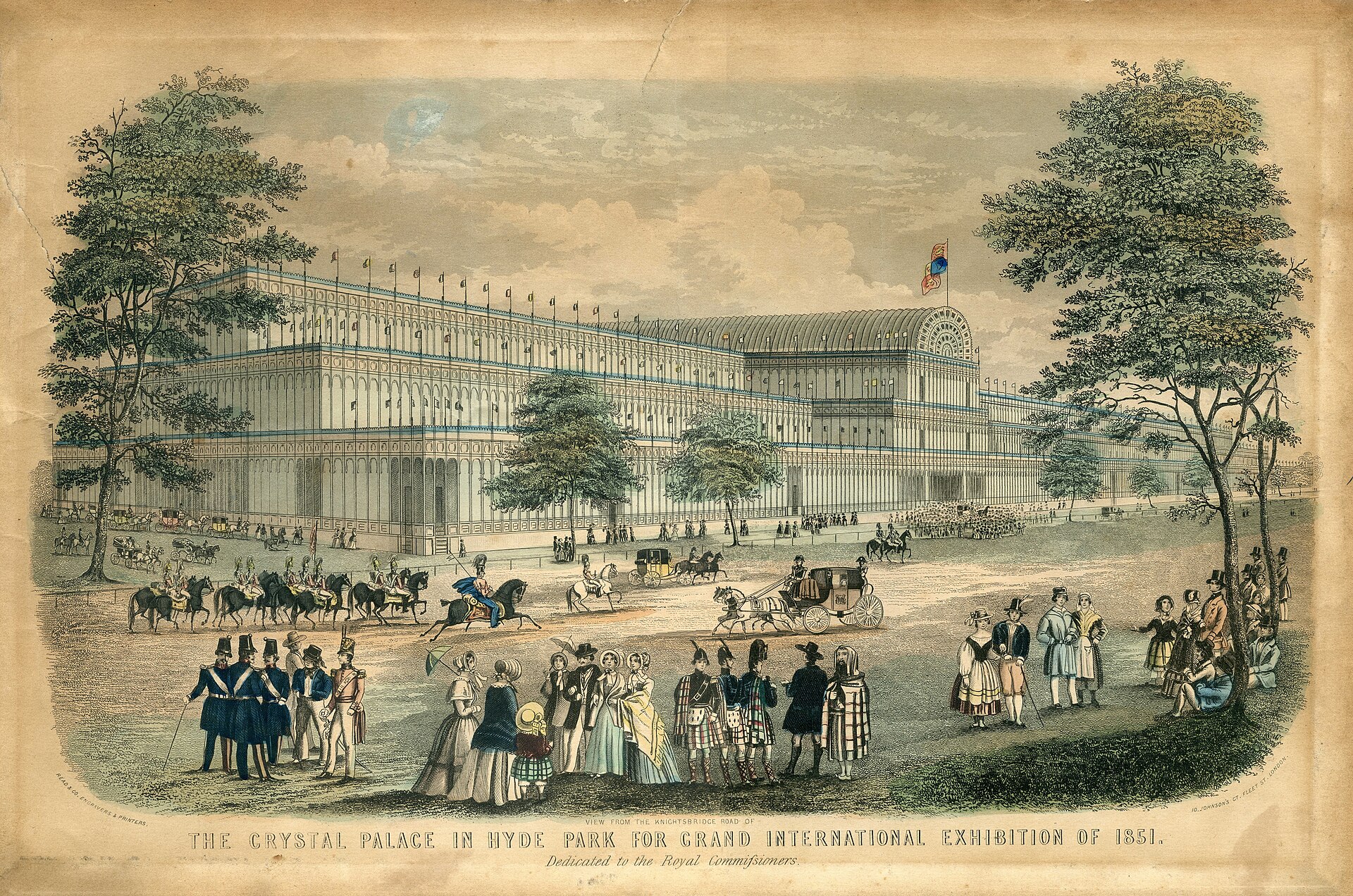 The Crystal Palace in Hyde Park during the Great Exhibition of 1851, viewed from Knightsbridge Road