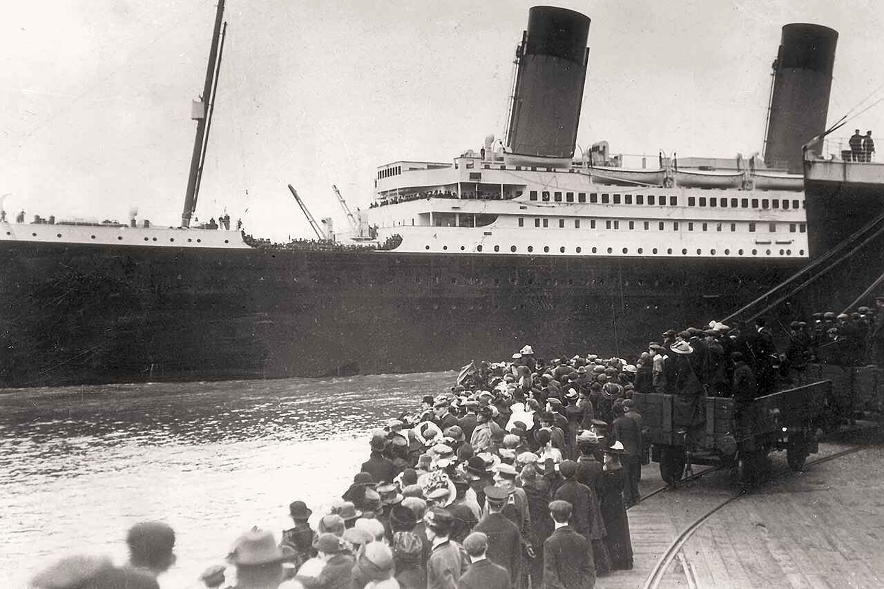 RMS Titanic departing Southampton on 10 April 1912 at the start of her maiden voyage