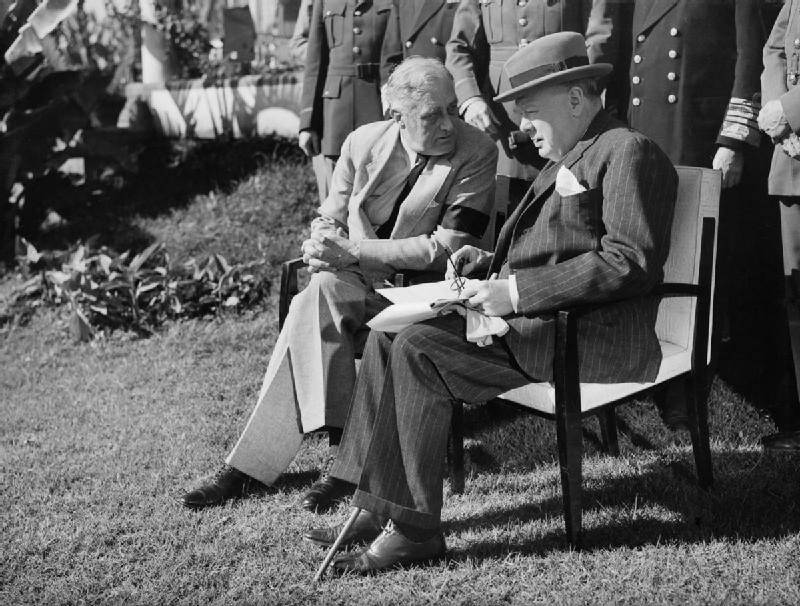 Winston Churchill and Franklin D. Roosevelt at the Casablanca Conference