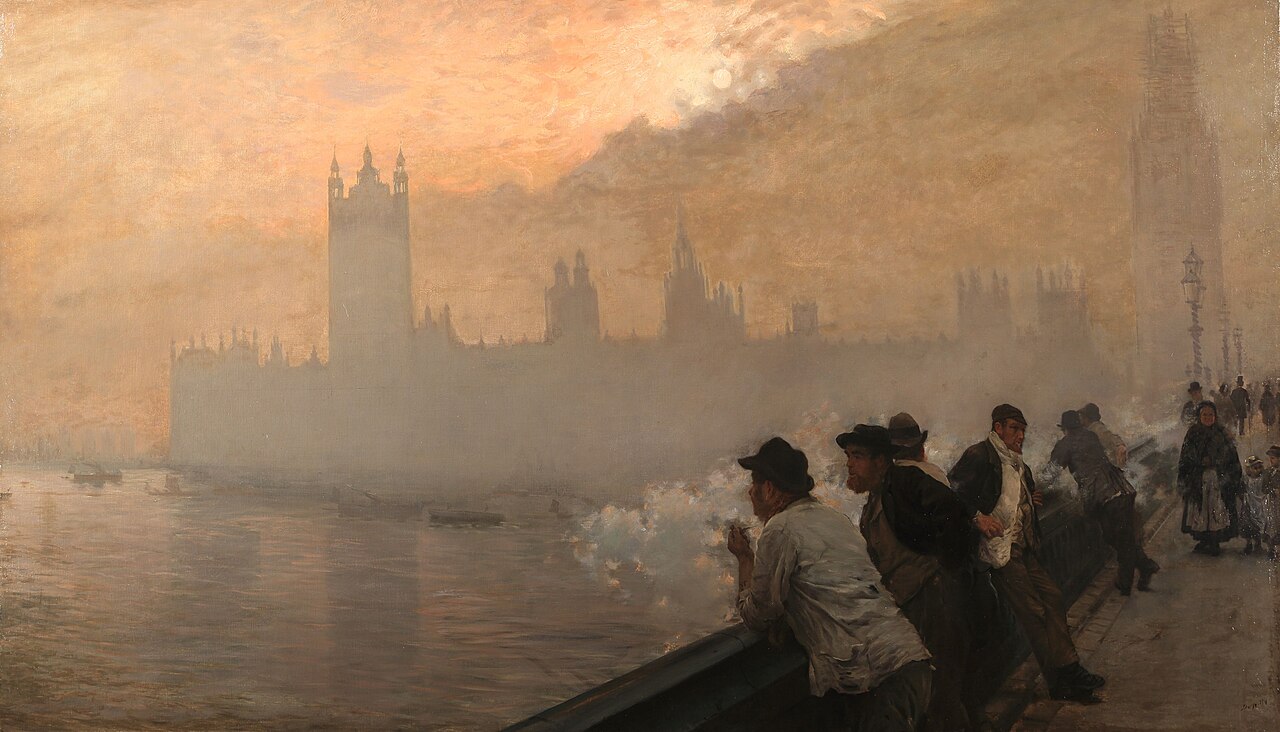 The Palace of Westminster in London in an 1878 painting by Giuseppe De Nittis