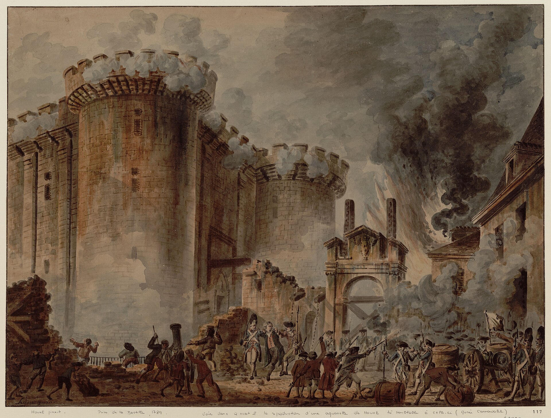 Storming of the Bastille historical illustration