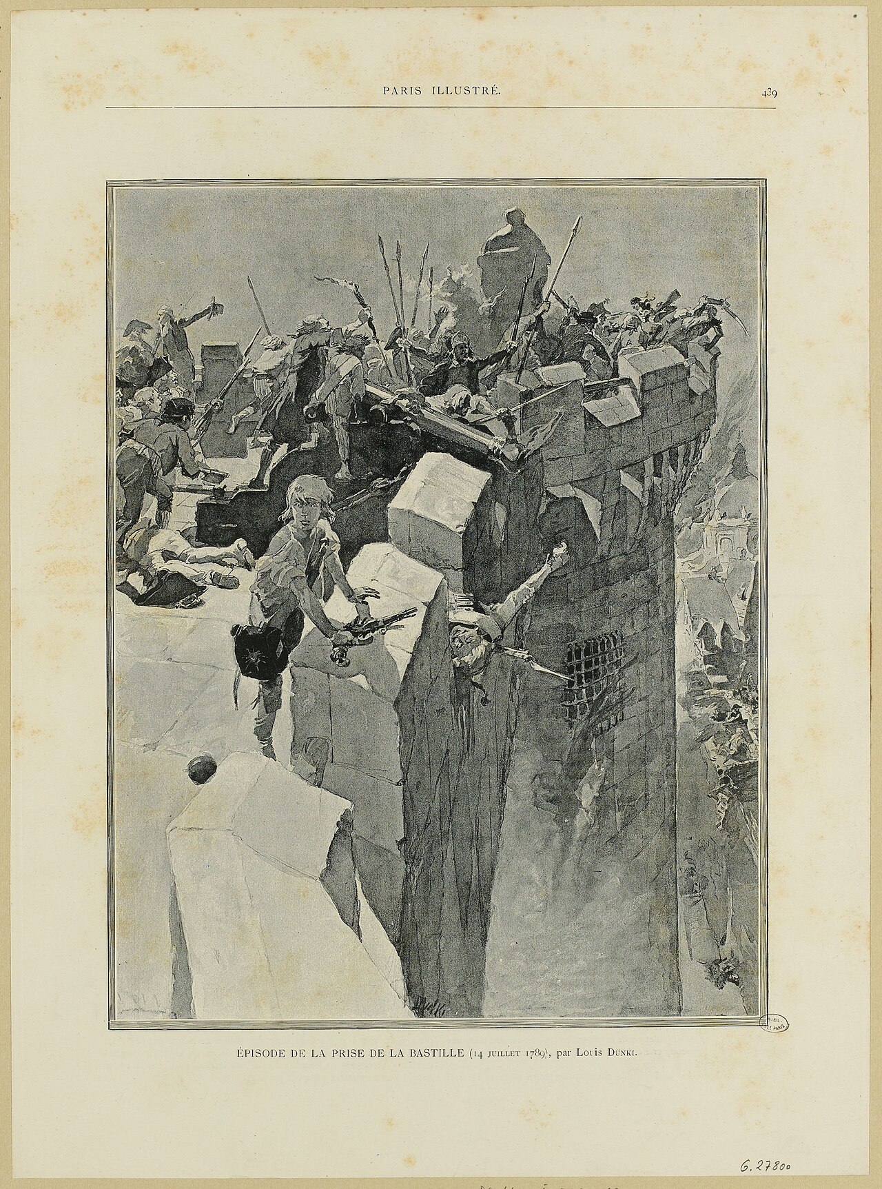 Historical artwork illustrating Storming of the Bastille