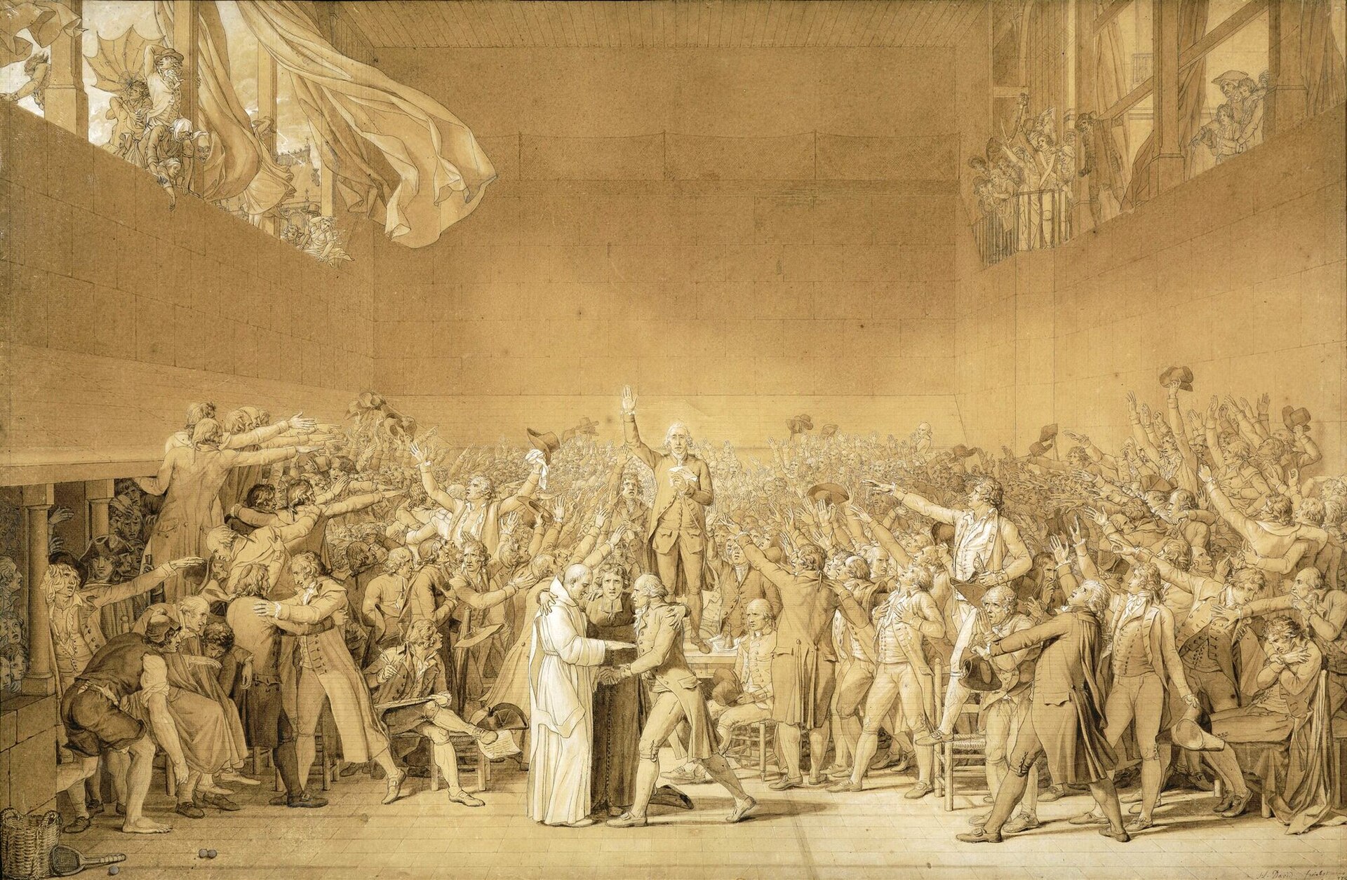 Tennis Court Oath historical illustration