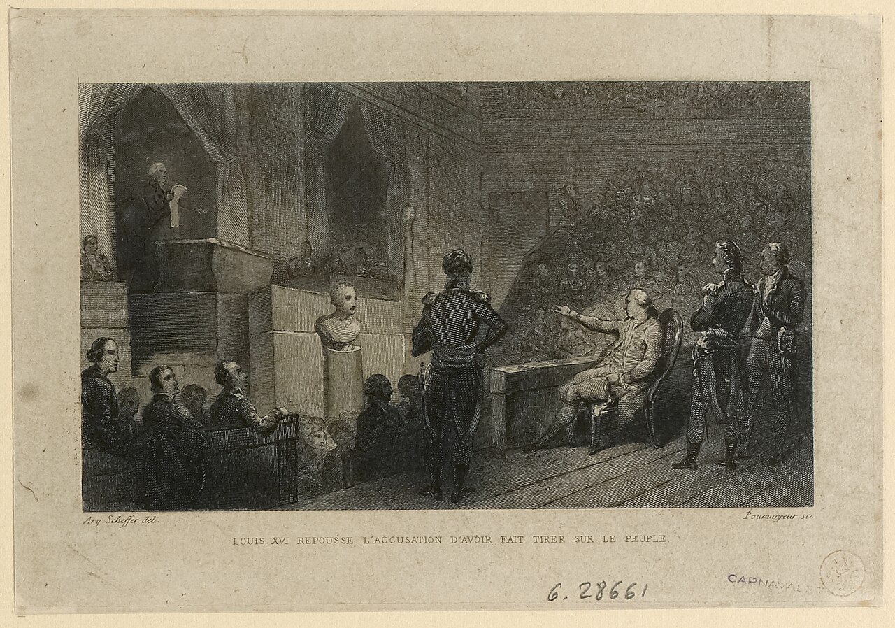 Historical artwork illustrating Trial of Louis XVI